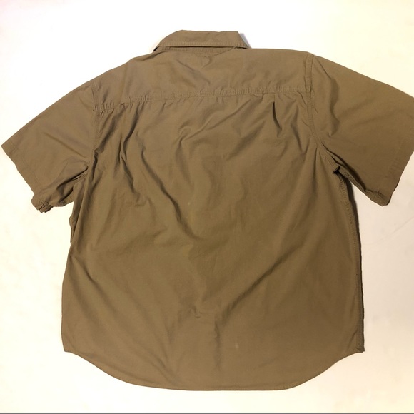 Carhartt Relaxed Fit Button Down Khaki Tan Shirt 2XL - Picture 2 of 8